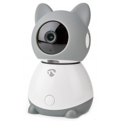 NEDIS IP kamera/ Wi-Fi/ vnitřní/ 1080p/ Micro SD/ Cloud/ snímač pohybu/ náklon/ noční vidění/ Android/ iOS/ šedo-bílá