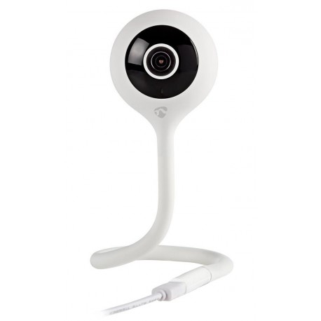 NEDIS IP Kamera/ Wi-Fi/ vnitřní/ 1080p/ senzor pro sledov. klimatu/ microUSB/ MicroSD/ Cloud/ Android/iOS/ adaptér/ bílá