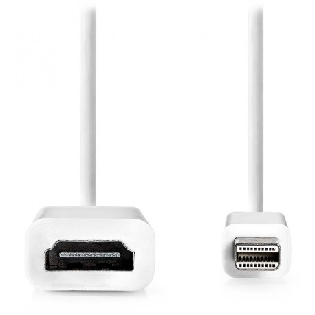 NEDIS kabel mini DisplayPort – HDMI/ mini DisplayPort zástrčka - HDMI zásuvka/ bílý/ blistr/ 20cm