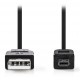 NEDIS kabel USB 2.0 USB/ zástrčka USB-A - zástrčka Hirose Mini 4kolíkový/ černá/ 2m