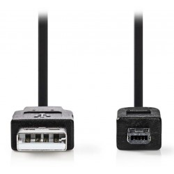 NEDIS kabel USB 2.0 USB/ zástrčka USB-A - zástrčka Hirose Mini 4kolíkový/ černá/ 2m