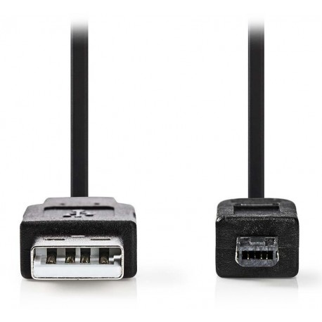 NEDIS kabel USB 2.0 USB/ zástrčka USB-A - zástrčka Hirose Mini 4kolíkový/ černá/ 2m