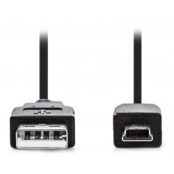 NEDIS kabel USB 2.0/ zástrčka USB-A - 5pinová zástrčka mini USB/ černý/ blistr/ 2m