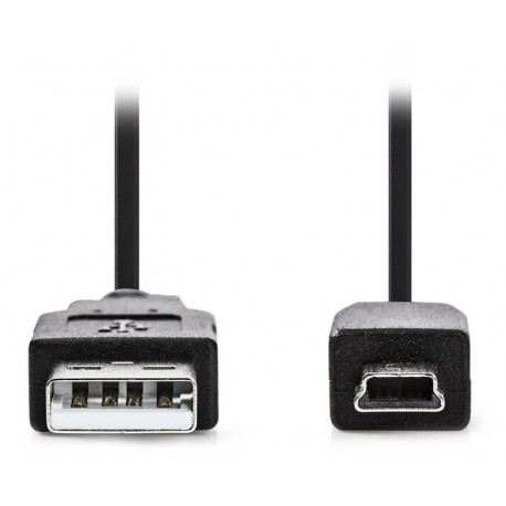 NEDIS kabel USB 2.0/ zástrčka USB-A - 5pinová zástrčka mini USB/ černý/ blistr/ 2m