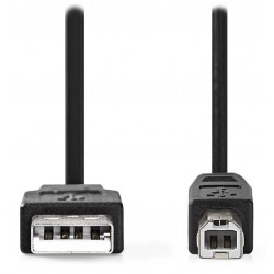 NEDIS kabel USB 2.0/ zástrčka USB-A - zástrčka USB-B/ k tiskárně apod./ AWG 28/24/ černý/ bulk/ 2m
