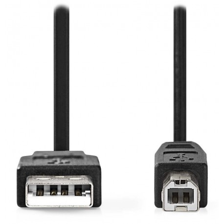 NEDIS kabel USB 2.0/ zástrčka USB-A - zástrčka USB-B/ k tiskárně apod./ AWG 28/24/ černý/ bulk/ 2m