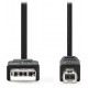 NEDIS kabel USB 2.0/ zástrčka USB-A - zástrčka USB-B/ k tiskárně apod./ černý/ bulk/ 3m