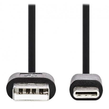 NEDIS kabel USB 2.0/ zástrčka USB-C - zástrčka USB-A/ černý/ blistr/ 10cm