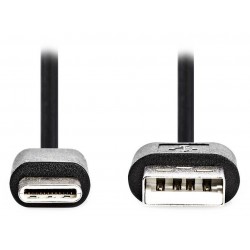 NEDIS kabel USB 2.0/ zástrčka USB-C - zástrčka USB-A/ černý/ bulk/ 3m