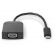 NEDIS kabelový adaptér USB 3.2 Gen 1/ USB-C zástrčka - VGA (D-SUB) zásuvka/ kulatý/ černý/ 20cm