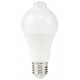 NEDIS LED žárovka E27/ A60/ 8,5 W/ 220 V/ 806 lm/ 3000 K/ teplá bílá/ detekce pohybu/ matná