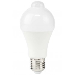NEDIS LED žárovka E27/ A60/ 8,5 W/ 220 V/ 806 lm/ 3000 K/ teplá bílá/ detekce pohybu/ matná