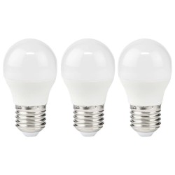 NEDIS LED žárovka E27/ G45/ 4,9 W/ 220 V/ 470 lm/ 2700 K/ teplá bílá/ matná/ 3 kusy