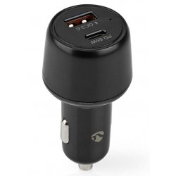 NEDIS nabíječka do auta/ 65 W/ 12 - 24 V DC/ 3.25 A/ USB-A/ USB-C/ automatická volba napětí/  černá