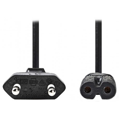 NEDIS napájecí kabel 230V pro adaptéry/ přípojný/ Euro zástrčka/ konektor IEC-320-C7/ dvoulinka/ černý/ bulk/ 3m