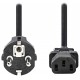 NEDIS napájecí kabel 230V/ přípojný 10A/ konektor IEC-320-C13/ přímá zástrčka Schuko/ černý/ bulk/ 2m