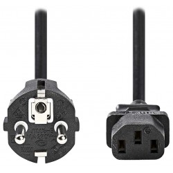 NEDIS napájecí kabel 230V/ přípojný 10A/ konektor IEC-320-C13/ přímá zástrčka Schuko/ černý/ bulk/ 2m