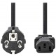 NEDIS napájecí kabel 230V/ přípojný 10A/ konektor IEC-320-C13/ přímá zástrčka Schuko/ černý/ bulk/ 5m