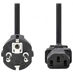 NEDIS napájecí kabel 230V/ přípojný 10A/ konektor IEC-320-C13/ přímá zástrčka Schuko/ černý/ bulk/ 5m