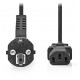 NEDIS napájecí kabel 230V/ přípojný 10A/ konektor IEC-320-C13/ úhlová zástrčka Schuko/ černý/ bulk/ 2m