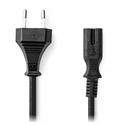 NEDIS napájecí kabel pro adaptéry/ Euro zástrčka - konektor IEC-320-C7/ přímý-přímý/ dvoulinka/ černý/ bulk/ 5m