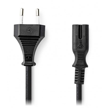 NEDIS napájecí kabel pro adaptéry/ Euro zástrčka - konektor IEC-320-C7/ přímý-přímý/ dvoulinka/ černý/ bulk/ 5m