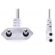 NEDIS napájecí kabel pro adaptéry/ Euro zástrčka - konektor IEC-320-C7/ úhlový-úhlový/ dvoulinka/ bílý/ bulk/ 3m