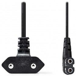 NEDIS napájecí kabel pro adaptéry/ Euro zástrčka - konektor IEC-320-C7/ úhlový-úhlový/ dvoulinka/ černý/ bulk/ 3m