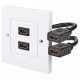 NEDIS nástěnný Box HDMI/ 2x HDMI zásuvka/ 4K@60Hz/ 18 Gbps/ pozlacené/ černo-bílý