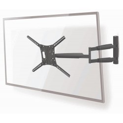 NEDIS nástěnný TV držák/ 13 - 86"/ nosnost 60 kg/ náklon 15°/ otočný 0 - 180°/ Full Motion/ ocel/ černý