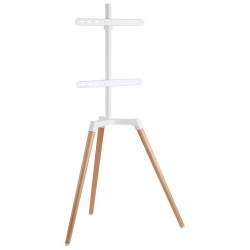NEDIS podlahový TV stojan/ 50 - 65"/ 35 kg/ Skandinávské Provedení/ Otočné/ Protiskluzový popruh/ Snap-lock/ bílý