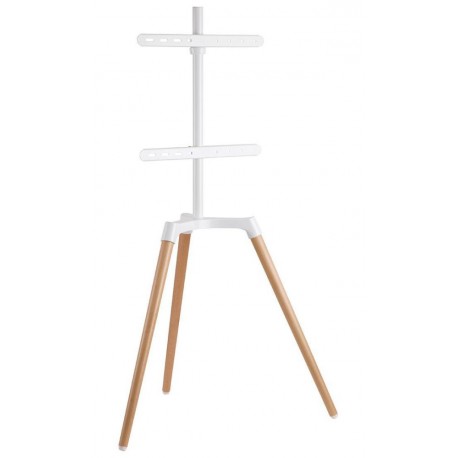 NEDIS podlahový TV stojan/ 50 - 65"/ 35 kg/ Skandinávské Provedení/ Otočné/ Protiskluzový popruh/ Snap-lock/ bílý