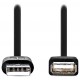 NEDIS prodlužovací kabel USB 2.0/ zástrčka USB-A - zásuvka USB-A/ poniklované konektory/ černý/ bulk/ 1m