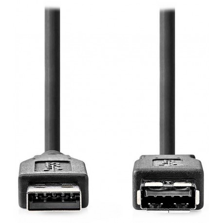 NEDIS prodlužovací kabel USB 3.2 Gen 1/ zástrčka USB-A - zásuvka USB-A/ 5 Gbps/ kulatý/ černý/ bulk/ 3m