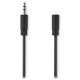 NEDIS prodlužovací stereo audio kabel s jackem/ zástrčka 3,5 mm - zásuvka 3,5 mm/ černý/ bulk/ 1m