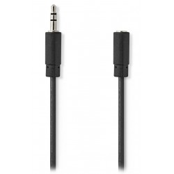 NEDIS prodlužovací stereo audio kabel s jackem/ zástrčka 3,5 mm - zásuvka 3,5 mm/ černý/ bulk/ 1m