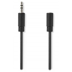 NEDIS prodlužovací stereo audio kabel s jackem/ zástrčka 3,5 mm - zásuvka 3,5 mm/ černý/ bulk/ 5m