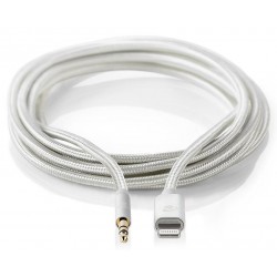 NEDIS PROFIGOLD Apple Lightning 8pin kabel s adaptérem/ Apple Lightning zástrčka – 3,5 mm jack zástrčka/ nylon/ BOX/ 1m