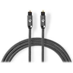 NEDIS PROFIGOLD optický audio kabel/ TosLink zástrčka - TosLink zástrčka/ bavlna/ šedý/ BOX/ 1m