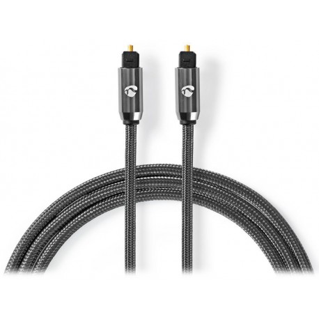 NEDIS PROFIGOLD optický audio kabel/ TosLink zástrčka - TosLink zástrčka/ bavlna/ šedý/ BOX/ 1m