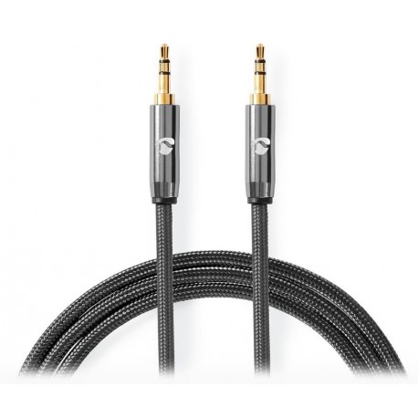 NEDIS PROFIGOLD stereo audio kabel/ 3,5 mm jack zástrčka - 3,5 mm jack zástrčka/ bavlna/ šedý/ BOX/ 2m