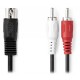 NEDIS redukční audio kabel DIN/ 5pin zástrčka DIN - 2× zástrčka RCA/ černý/ bulk/ 1m