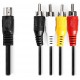 NEDIS redukční audio kabel DIN/ 5pin zástrčka DIN - 4× zástrčka RCA/ černý/ bulk/ 1m