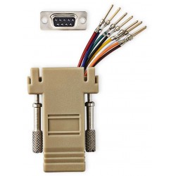 NEDIS serial adaptér/ zástrčka D-SUB 9-Pin - zásuvka RJ45/ pooniklovaný/ slonovinová kost/ blistr