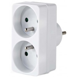 NEDIS síťový rozbočovač/ 2x zásuvka typu E (s kolíkem)/ 250 V AC 50/60 Hz/ 16 A/ 3500 W/ bílý