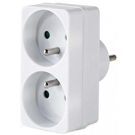NEDIS síťový rozbočovač/ 2x zásuvka typu E (s kolíkem)/ 250 V AC 50/60 Hz/ 16 A/ 3500 W/ bílý