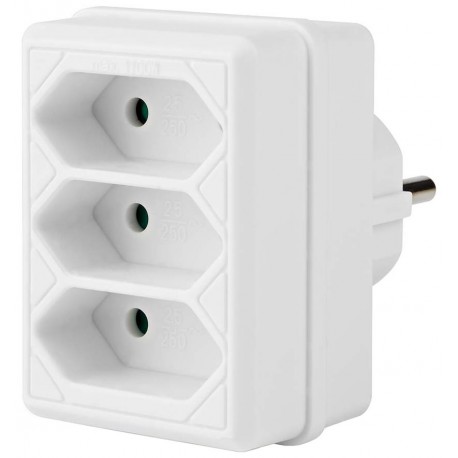 NEDIS síťový rozbočovač/ 3x zásuvka typu C (bez kolíku)/ 250 V AC 50/60 Hz/ 2,5 A/ 1700 W/ bílý