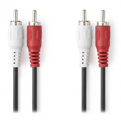 NEDIS stereo audio kabel RCA/ 2x zástrčka RCA - 2x zástrčka RCA/ černý/ bulk/ 1,5m