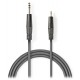 NEDIS stereo audio kabel/ 6,35 mm zástrčka - 3,5 mm zástrčka/ šedý/ 3m