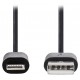 NEDIS synchronizační a nabíjecí kabel pro zařízení Apple/ konektor Lightning/ zástrčka USB 2.0 A/ černý/ blistr/ 1m
